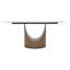 63 "Modern Artificial Stone White Panel Bronze Iron Metal Legs-Can Accommodate 6-8 People-840195017-840195022-840195020