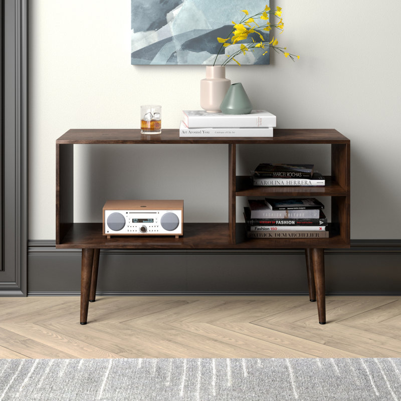 Console en bois massif 38 po Pietrzak, Walnut Brown