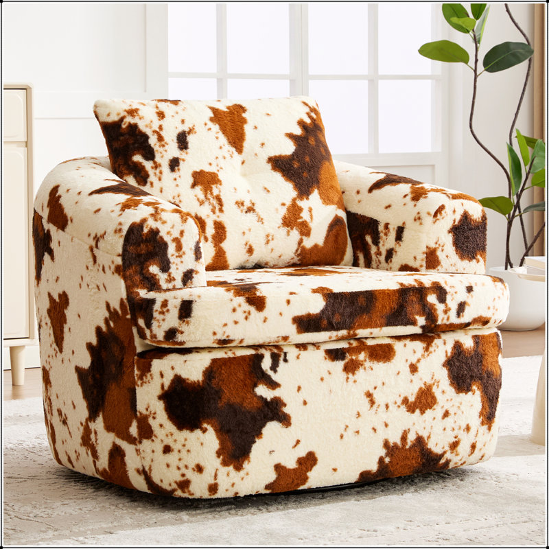 Fauteuil demi-tonneau pivotant à 360 ° avec coussin double couche pour plus de confort et de style dans le salon, la chambre à coucher, le bureau et l'hôtel