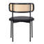 Velvet Upholstered Side Chair in Black