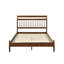Lit plateforme grand lit - cadre transitionnel en bois, sans sommier, sommier tapissier, H 64 po x 84,5 po x 47 po, fini châtaignier, design, ressorts nécessaires, H 84,5 po x 64 po x H 47 po-757267007