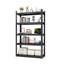 Étagère de rangement en métal 72 po H 72 po, 2000 lb, robuste, réglable pour la cuisine, noir et gris