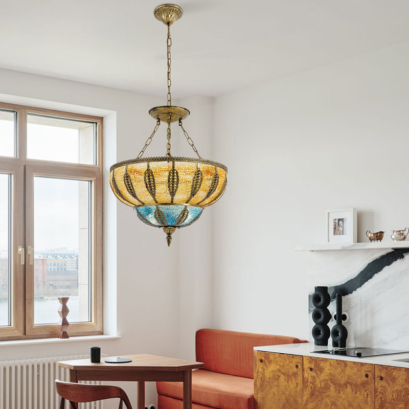 Antique Chandelier Colored Retro Pendant Light Fixture