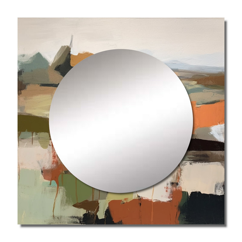 Ahdia - Miroir carré abstrait pour décoration murale, 23 po x 23 po