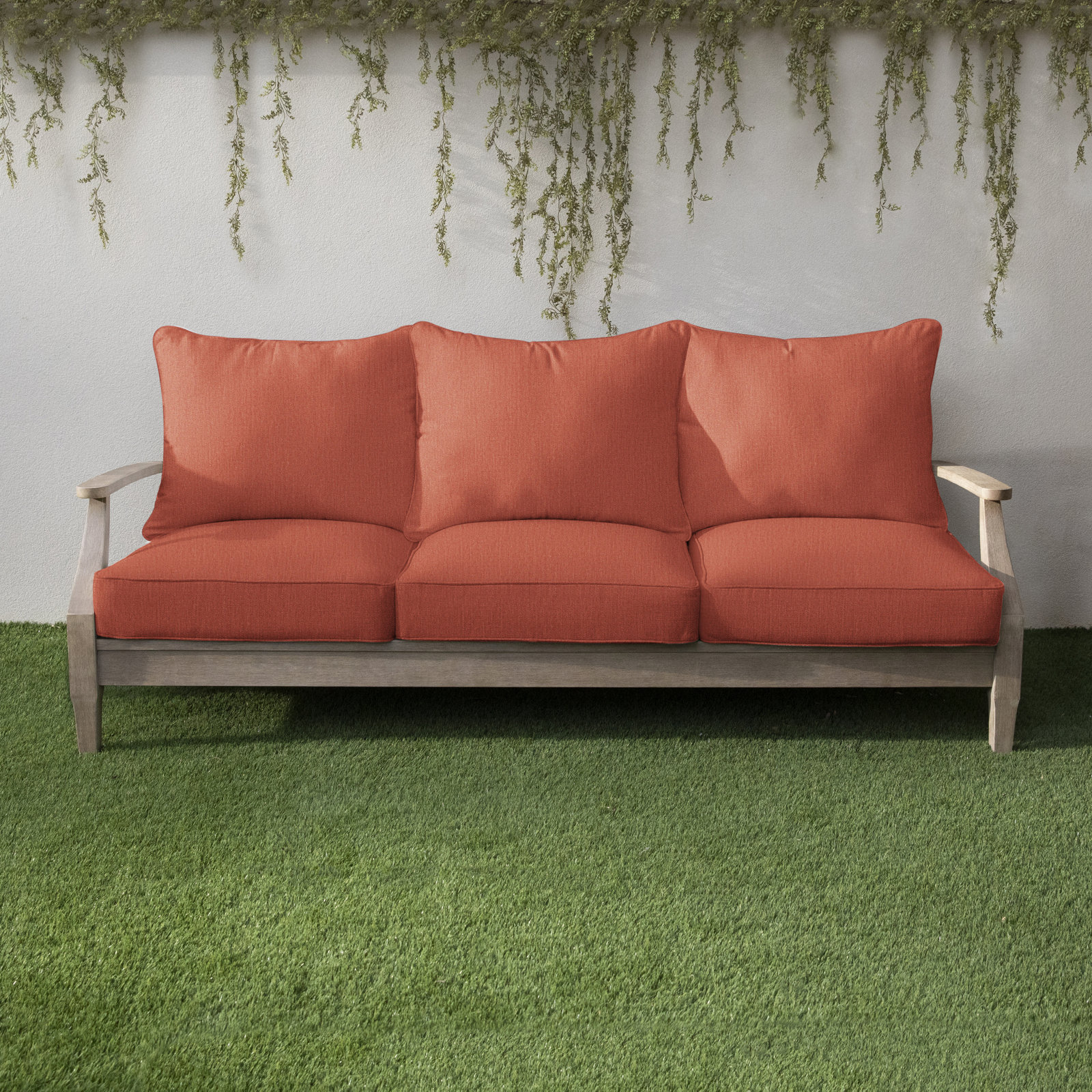 Davana Outdoor Sofa, 27" W x 23" D, Canvas Persimmon Sunbrella® Canvas