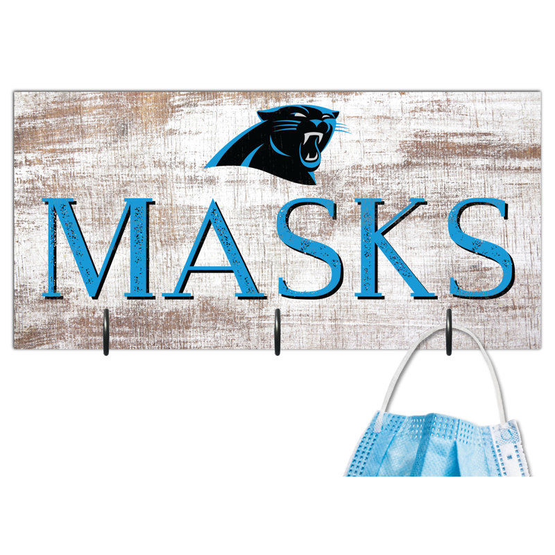 3 - Hook Wall Mounted Coat Rack, Carolina Panthers