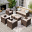 Ensemble de conversation pour patio en osier 9 personnes Salem