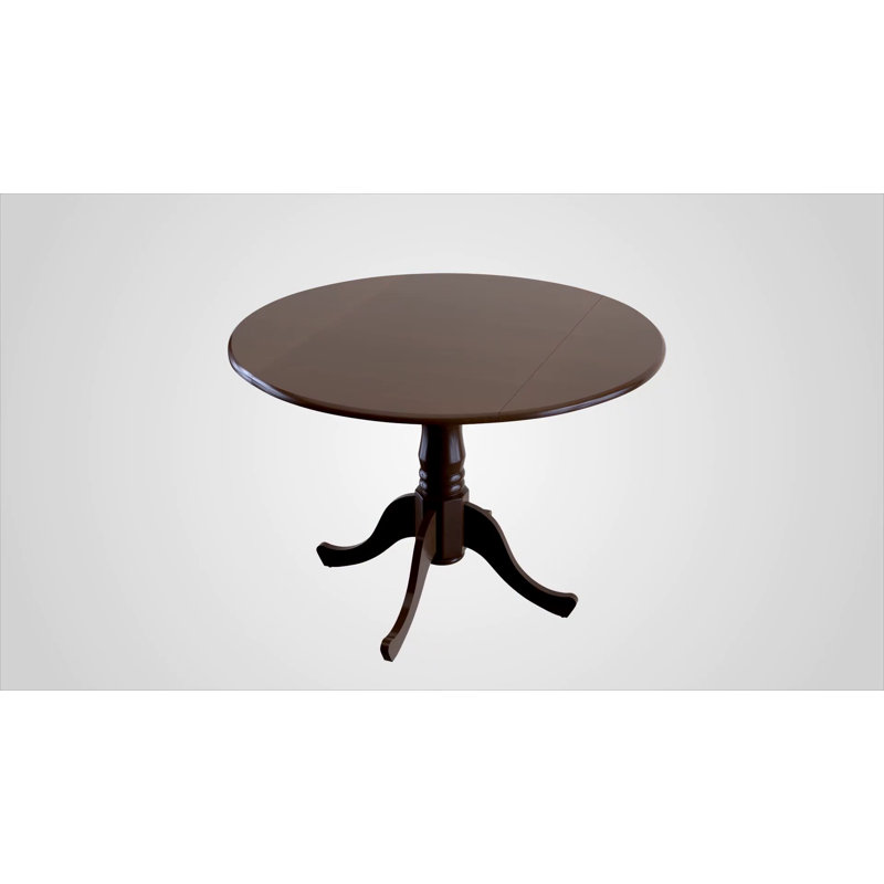 Oak Finish Round Drop Leaf Dining Set with 4 Chairs