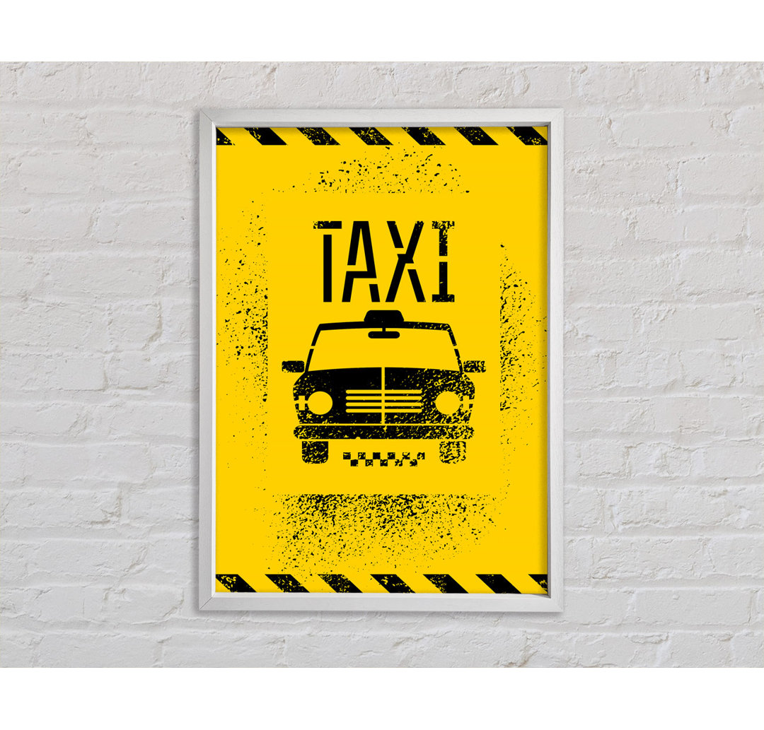 Funky NYC Taxi Cab - Einzelner Bilderrahmen Kunstdrucke auf Leinwand