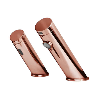 BathSeelct Hotel Contemporary Automatic Commercial Chrome Sensor Faucet and Matching Soap Dispenser Hot and cold mixer
