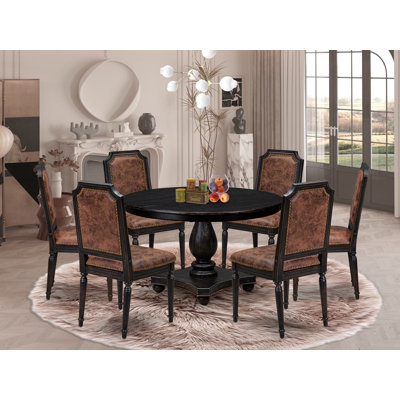 248BD27950954C768B98A69DE23FB78D Dining Set with Polyester Sand Blasting Black