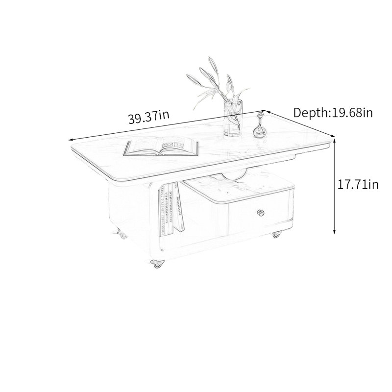 Argélie, 17.71" H x 39.37" L x 19.68" W, Blanc / Gris