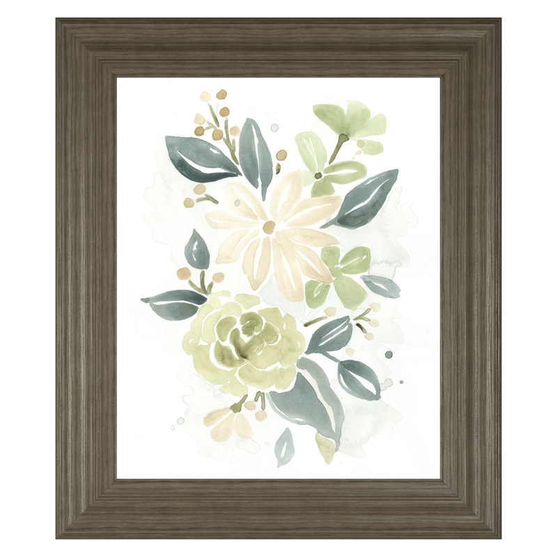 Art mural Spring Greens II - 22 po x 26 po - Cadre en bois naturel