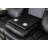 Manual Recliners Sofa Set Faux Leather Drop-down Table Couch With Cup Holder Black-1927673642