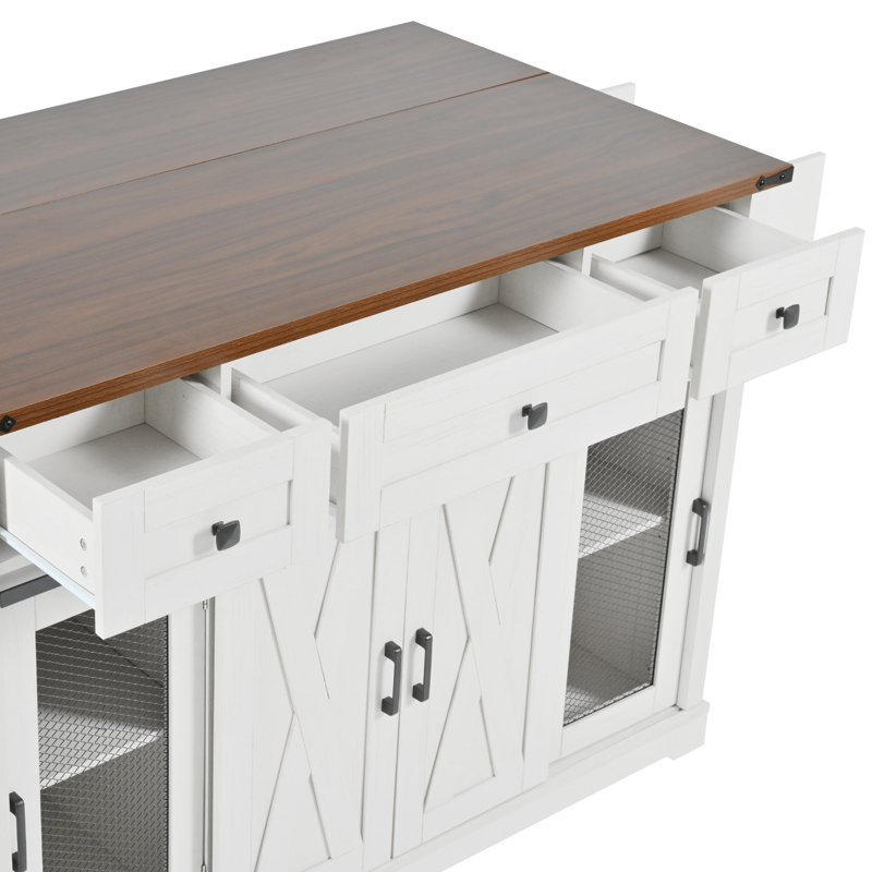 Îlot de cuisine avec rangement 58 po
