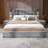 bed,with reading lamp and USB port, wide headboard,without bedside tables and mattress-2121307091