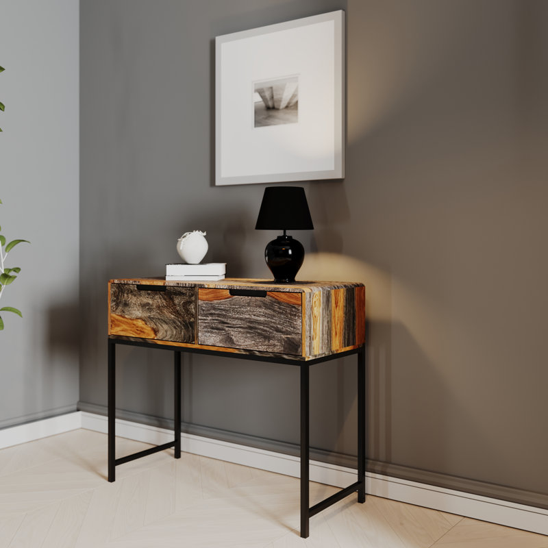 Goa 90cm Solid Wood Top Console Table