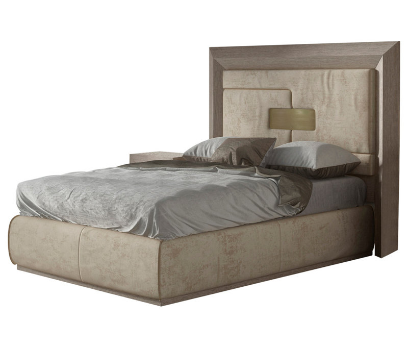 Klass Upholstered Panel Bed, Queen, Gray
