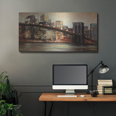 Art mural en métal Winston Porter «Nyc After Hours» par Julia Purinton