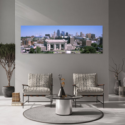 Union Station With City Skyline In Background Kansas City Missouri USA by Dan Merkel - Wrapped Canvas Panoramic Print