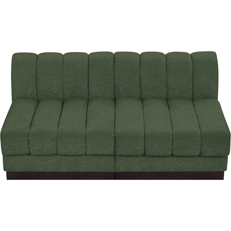 Causeuse rembourrée Quinn, Tissu chenille vert