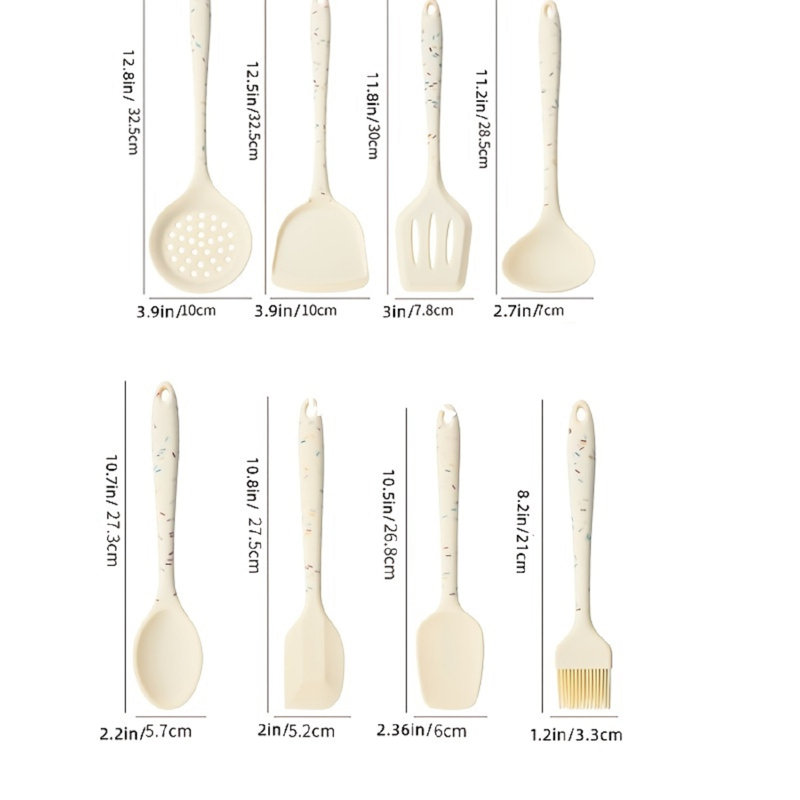 5 / 8Pcs Ustensiles de cuisine en silicone, ustensiles de cuisine antiadhésifs en silicone, ensemble de cuillères à spatule résistantes à la chaleur, accessoires de cuisine