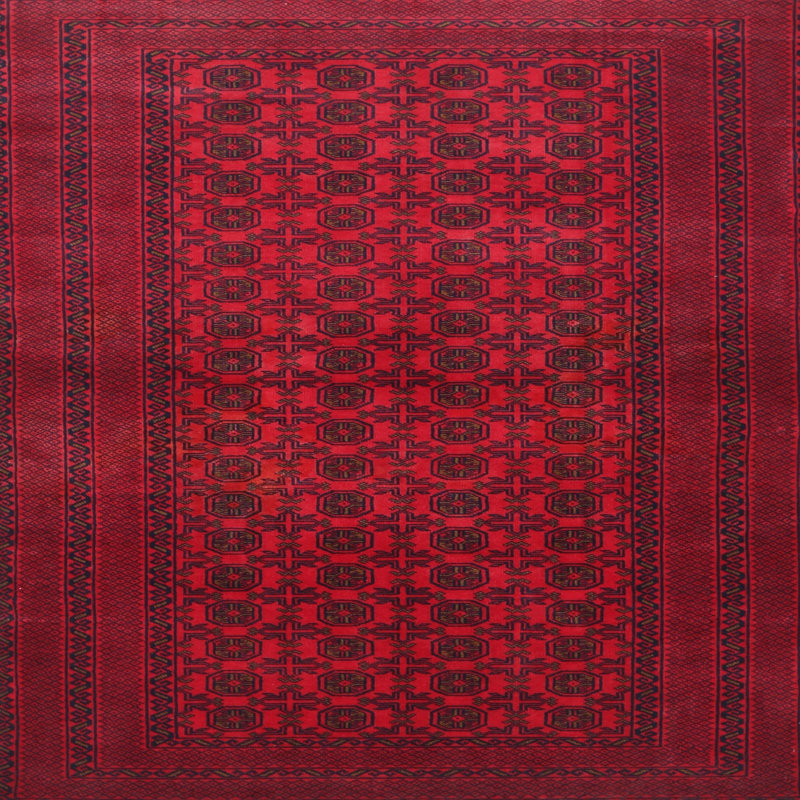 Tapis oriental cerise, Carré 7 pi