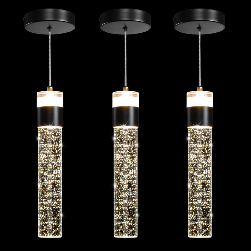 Dodsworth 3- Light Dimmable Kitchen Island Pendant, Black