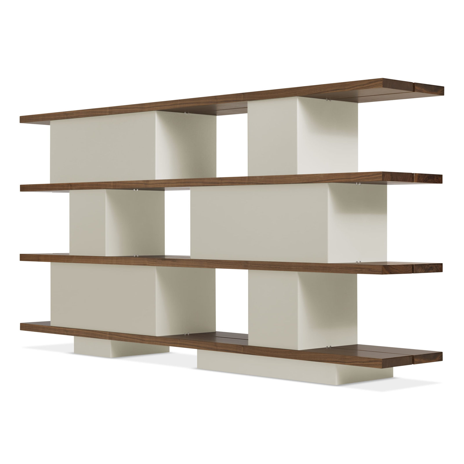 Happy Day Wide Bookcase, (4 Shelves) 41" H x 81" W x 14" D, Walnut/Putty