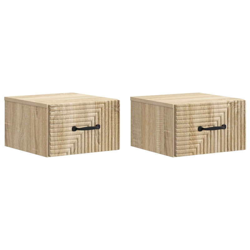 34.5cm W Manufactured Wood Bedside Table, Sonoma Oak