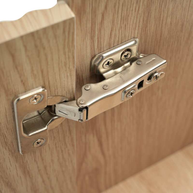 Meuble-lavabo flottant moderne 21,6 po avec lavabo en céramique et rangement latéral, Naturel