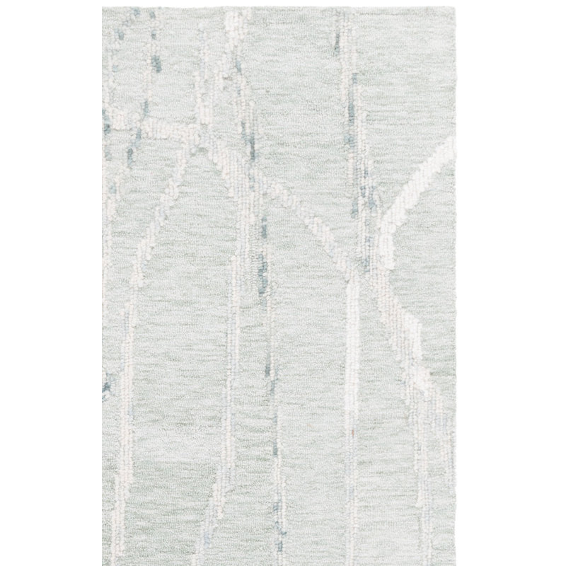 Harvest 303 Hand Tufted Wool; Cotton Abstract Rug in Sage/Ivory, Rectangle 6' x 9'