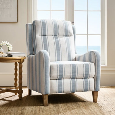 Beecher 31'' Farmhouse Stripped Manual Recliner with Solid Wood Legs