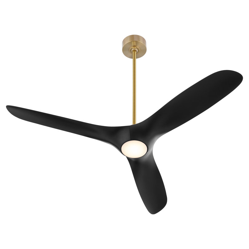 Ventilateur de plafond Khairun, Laiton vieilli / noir