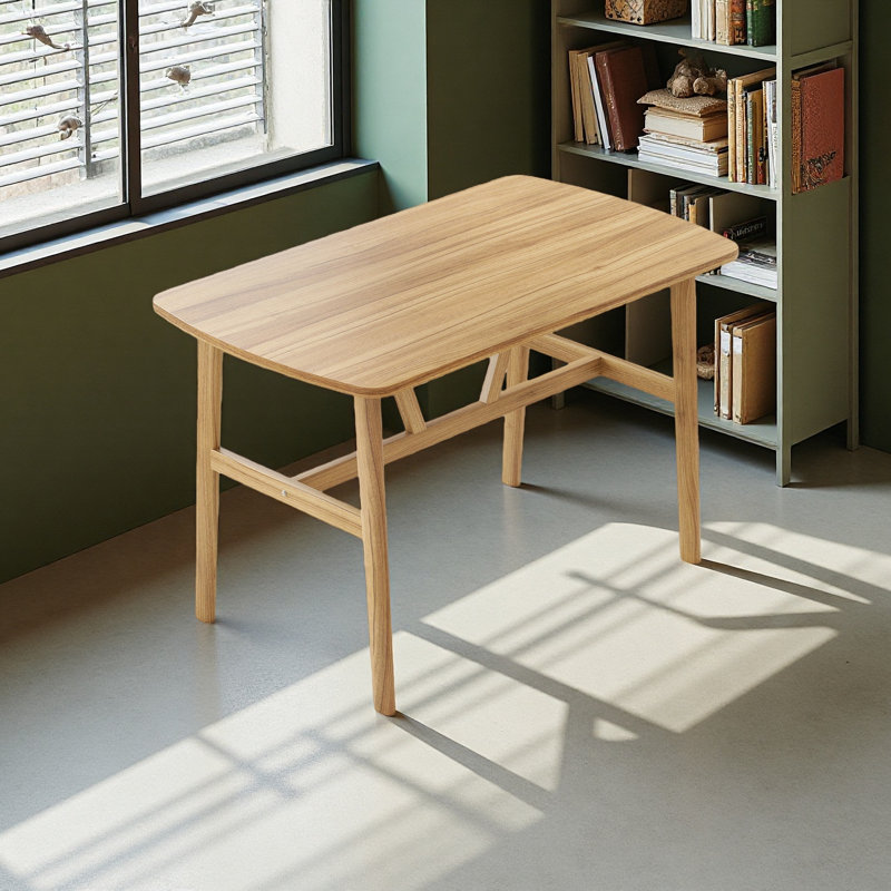 Dining Table For 4-6 Person, Rectangular Wood Kitchen Table, Modern Dinner Table With Sturdy Metal Frame For Dining Room, Kitchen, 47.2 Inch