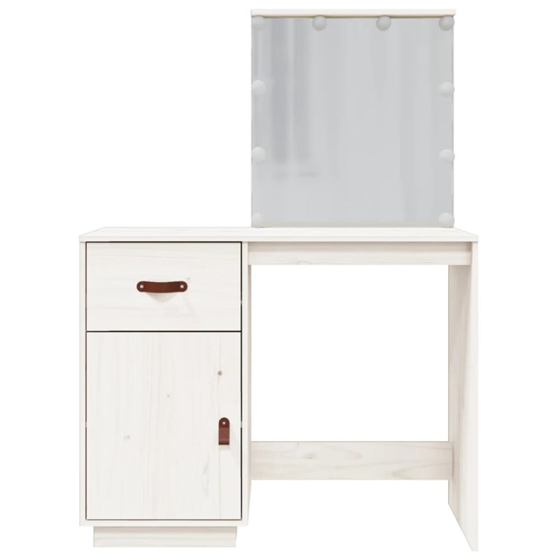 Dressing Table with Mirror, White