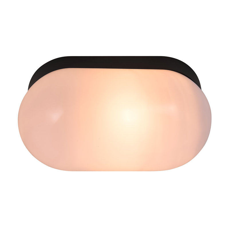 Plastic Flush Mounted Sconce, Black