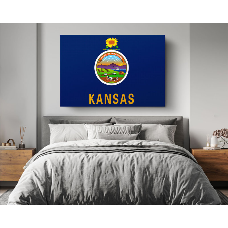 Kansas State Flag - Wrapped Canvas Graphic Art, 60" W x 40" H
