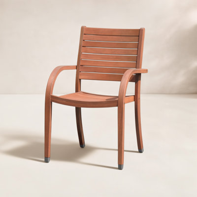 Alyisa Stackable Eucalyptus Patio Side Chair