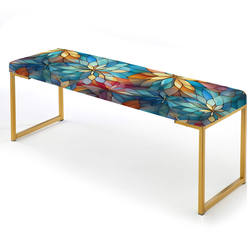 Spiritual Renewal Mediation - Banc rembourré abstrait en or