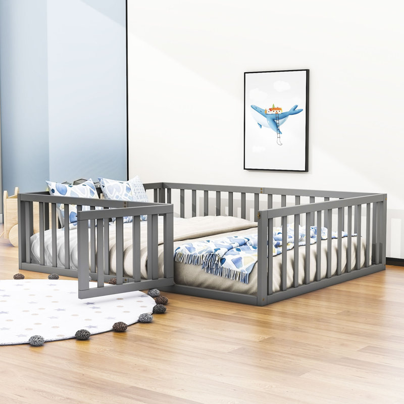 Structure de lit de jour Hendrelino, gris, Grand