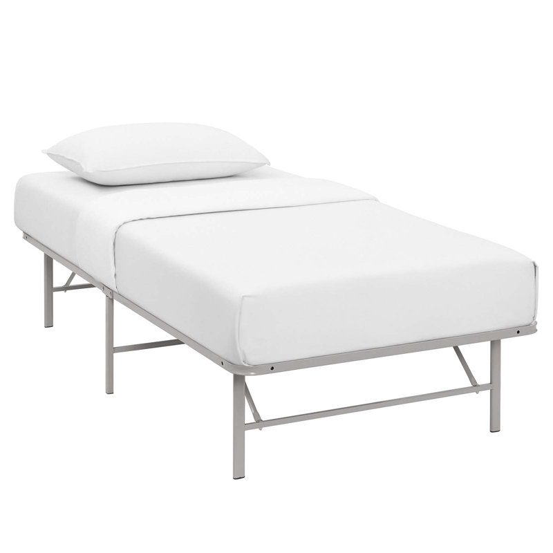 Modway Horizon Stainless Steel Bed Frame, Twin, Pink