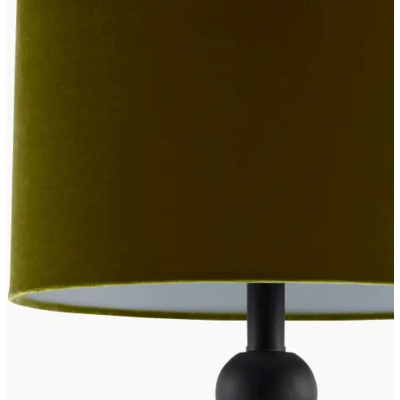 Elaine Table Lamp, Black,  Dark Green, 27" H x 13" W x 15" D