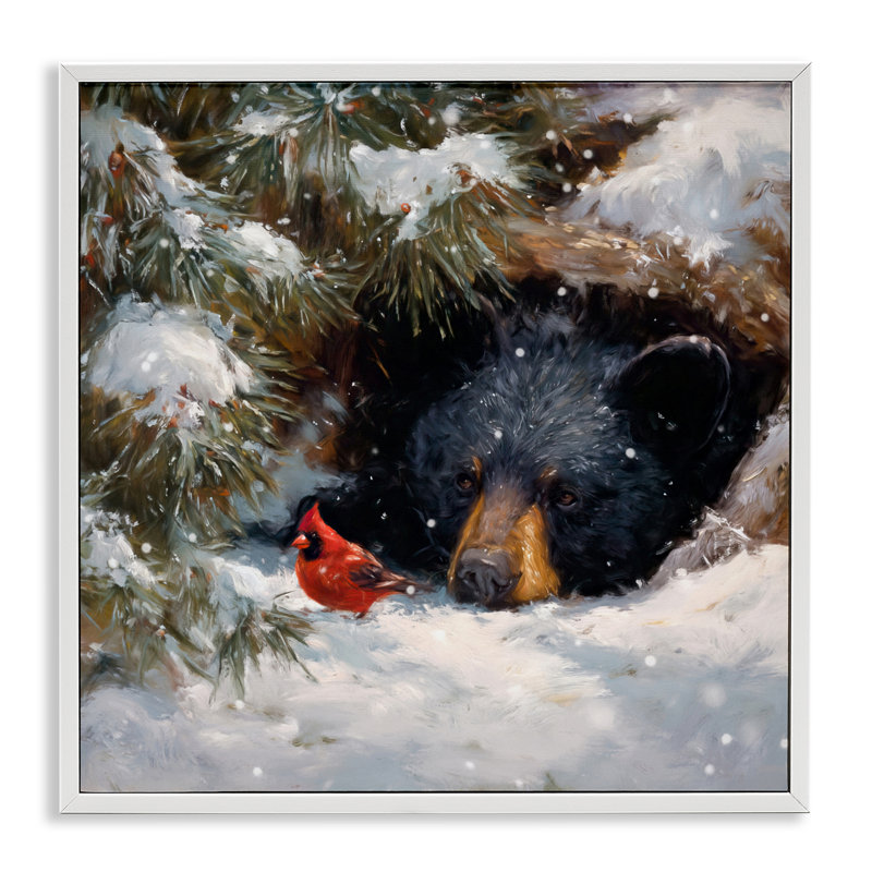«Warm Watch From The Den», giclée encadrée, design par Tina LeCour, H 24 po x l 24 po, Giclée encadrée blanc bord de mer