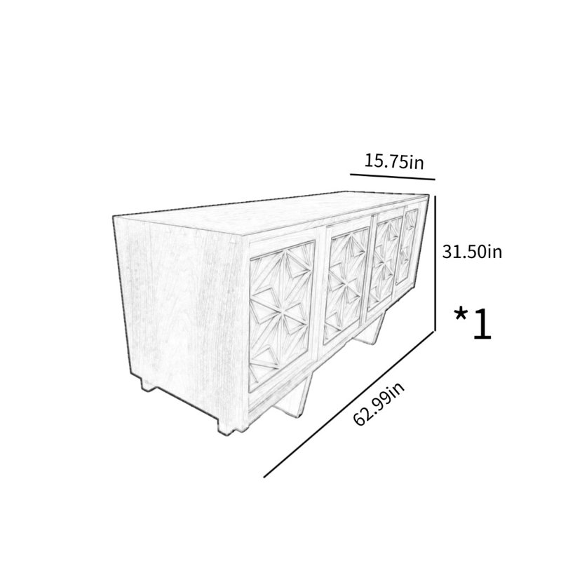 Medieval Simple Art Accent Cabinet