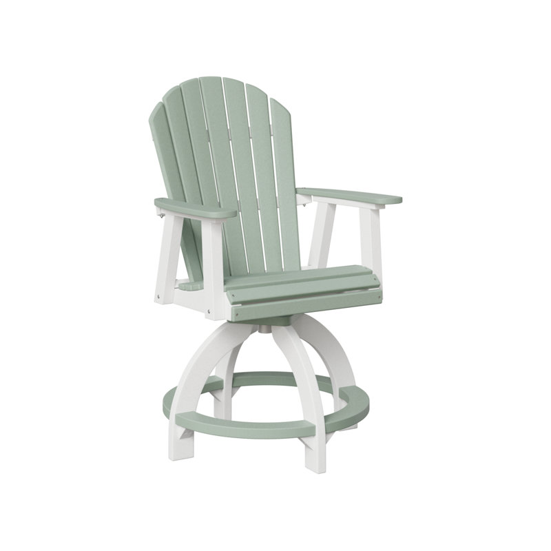 Chaise de comptoir pivotante Comfo, Blanc / Écume de mer