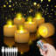 Rechargeable Battery Candles with Timer, 6 Pack Remote Control Dimmable LED Tea Lights Candle with 6-in-1 Charging Cable for Festival, Home, Wedding, Table Decor