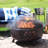 Mast Round Wood-Burning Bronze Finish Crossweave Fire Pit with Screen and Poker-1251859383