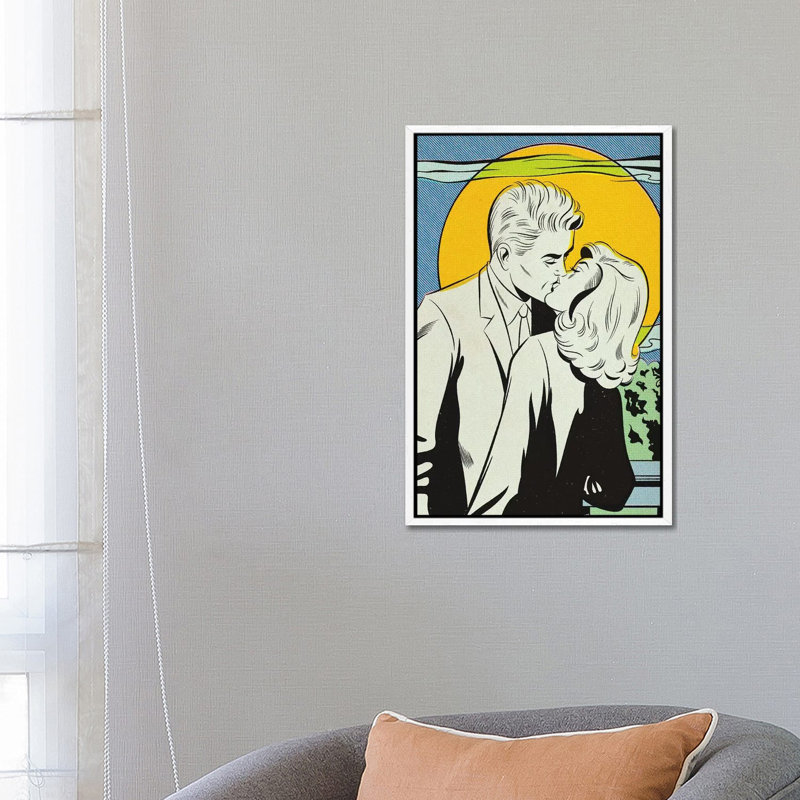 Moon by Joseph McDermott - Print on Canvas, 66.04 cm H x 45.72 cm W, White Framed