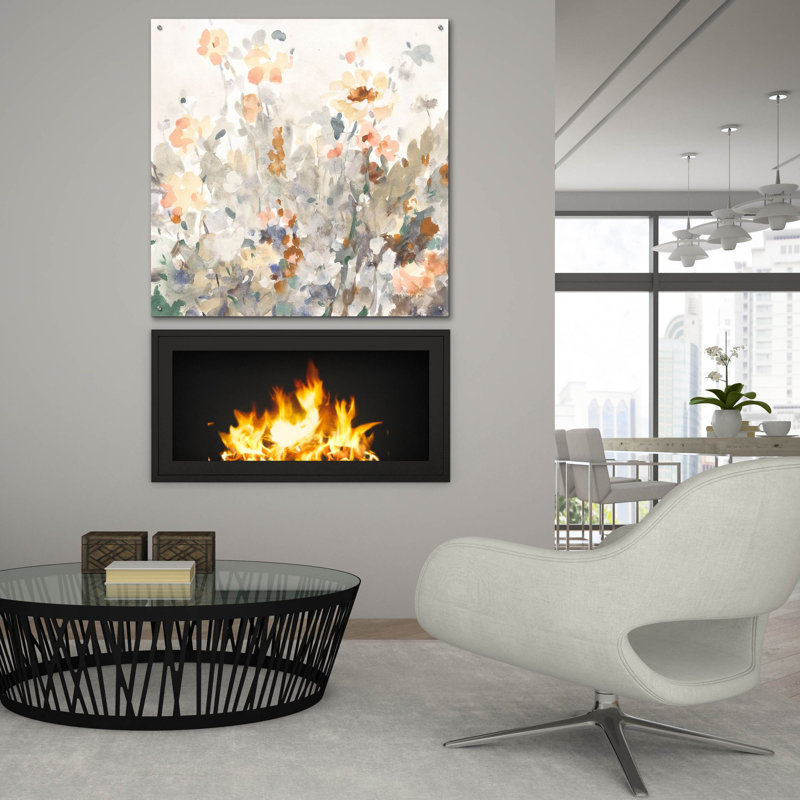  Art mural en verre acrylique, "Garden" par Danhui Nai, 36 po x 36 po